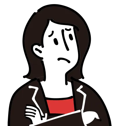 悩む女性のイラスト