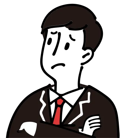 悩む男性のイラスト